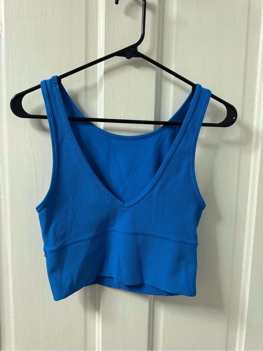 Lululemon Ribbed V-Neck Cropped Tank Top - Blue